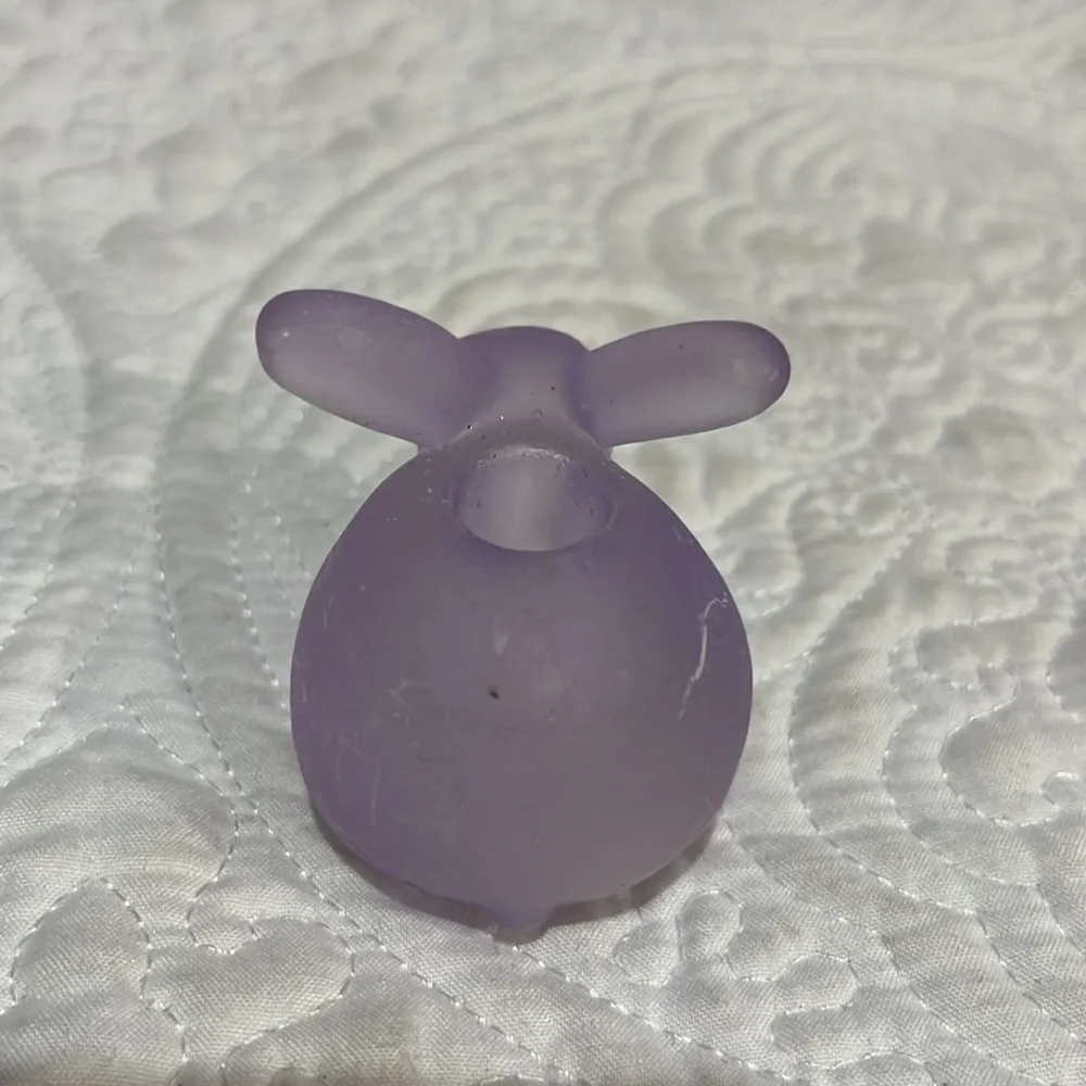 Set of 4 Williams Sonoma‎ frosted glass bunny candle holders